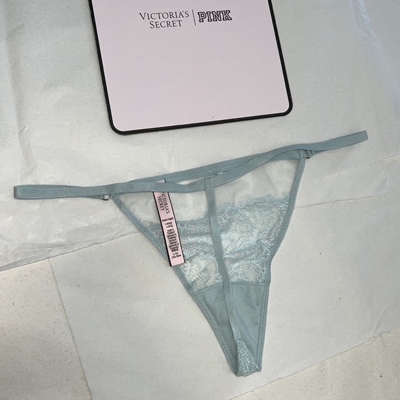 (L) Victoria's Secret Mesh & Lace VString THONG Panty - Picture 10 of 12